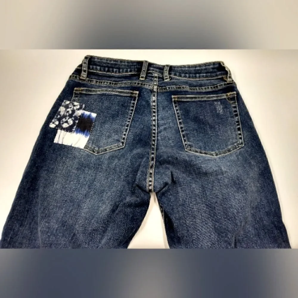Tommy Bahama Boho Patchwork Vintage Boyfriend Slim Denim Jeans Pants Sz 26 - Picture 13 of 16